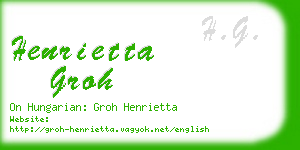 henrietta groh business card